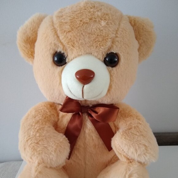 NEW 13" Kids Plush Stuffed Toy Light Brown Teddy Bear - Picture 1 of 3
